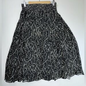 Coldwater Creek Reversible Shirred Elastic Waist Flowy Skirt Small 4-6